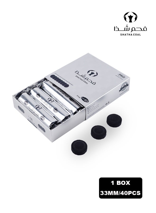 Premium Bakhoor Charcoal Tablets 33mm – 40 Pieces Gift Box | Long-Lasting Smokeless Oud Incense Coal | Ideal for Ramadan Iftar & Majlis